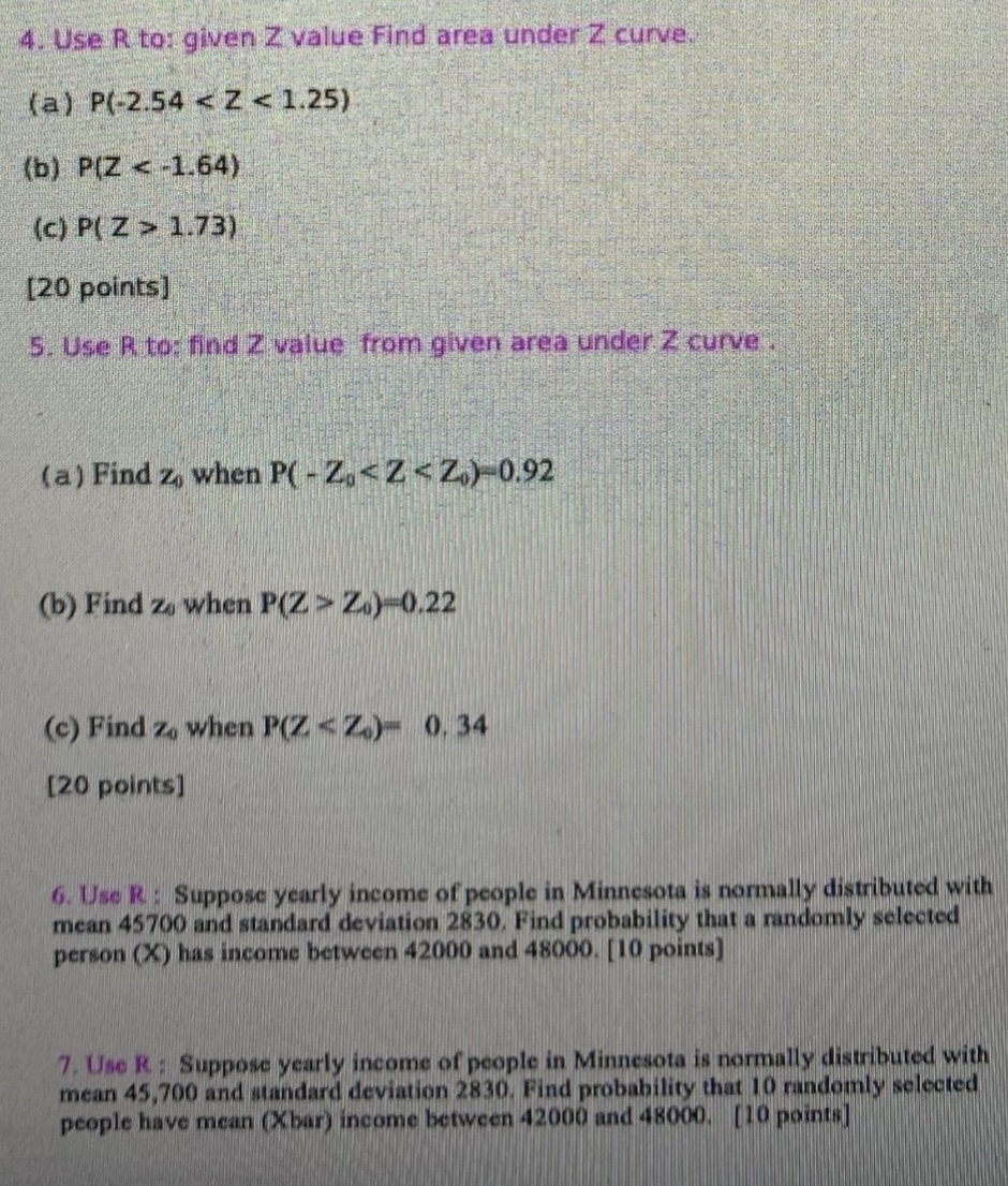 PLEASE R STUDIO TO ANSWER ALL QUESTIONS, show