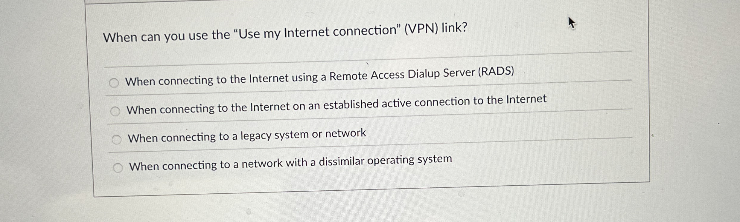 When can you use the "Use my Internet connection"