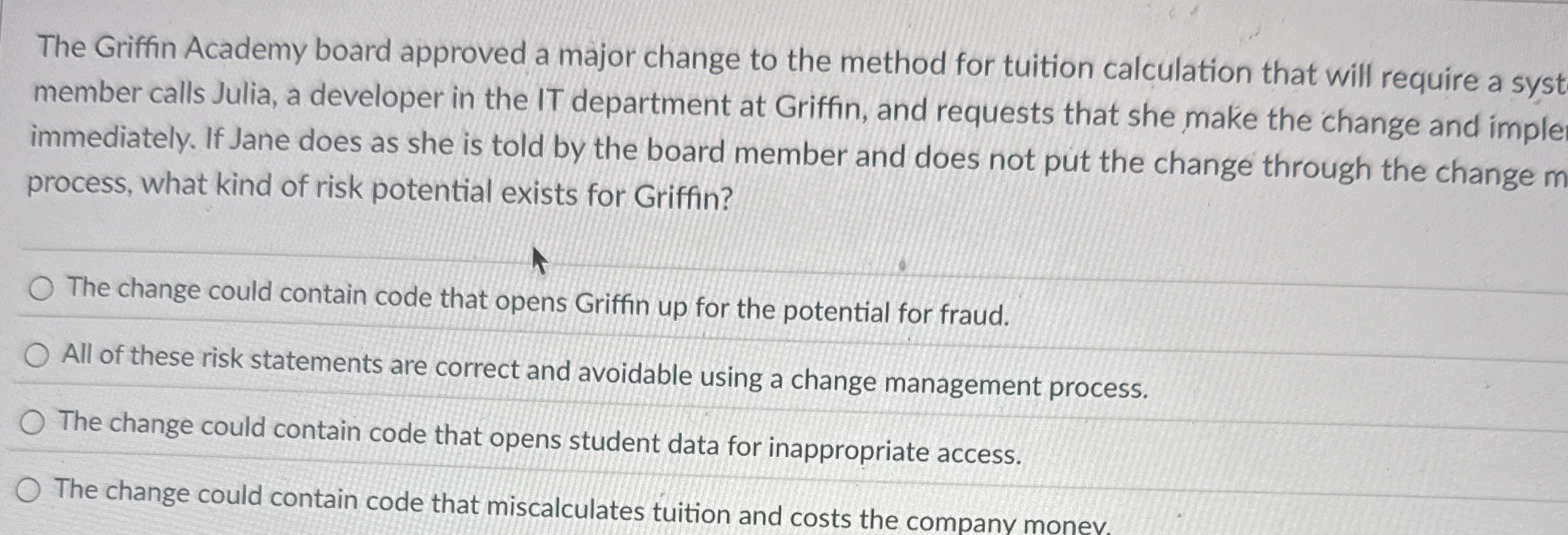 The Griffin Academy board approved a major change