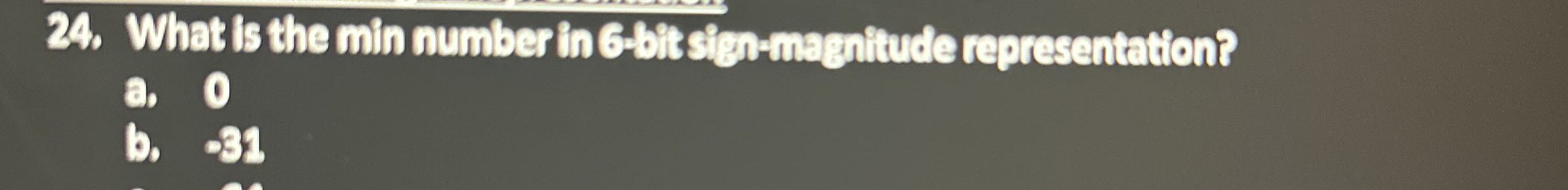 What is the min number in 6 - bit sit n -