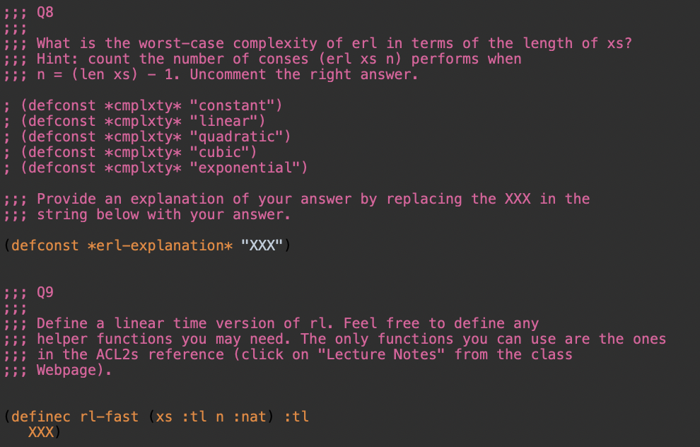 ;;; Q 8 ;;;; ;;; What is the worst - case