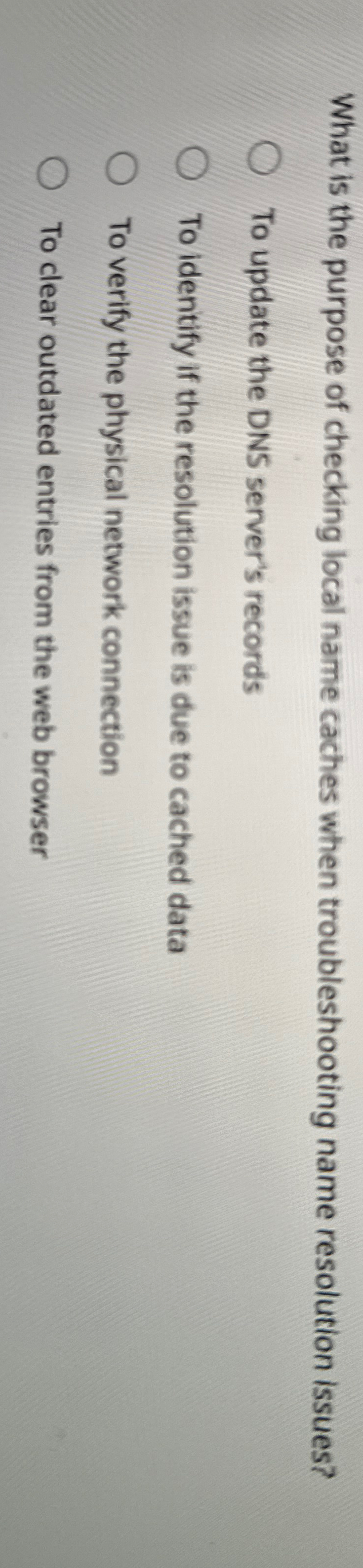 What is the purpose of checking local name caches