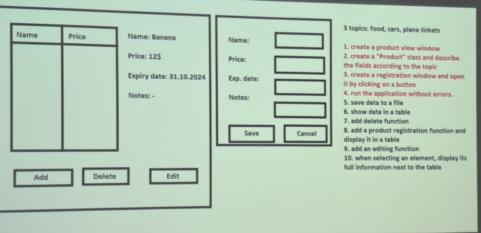 Topic cars in C# create a product view window