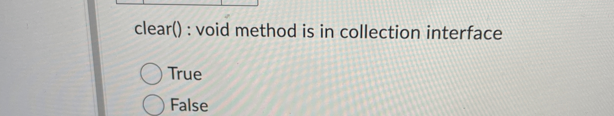 clear ( ) : void method is in collection