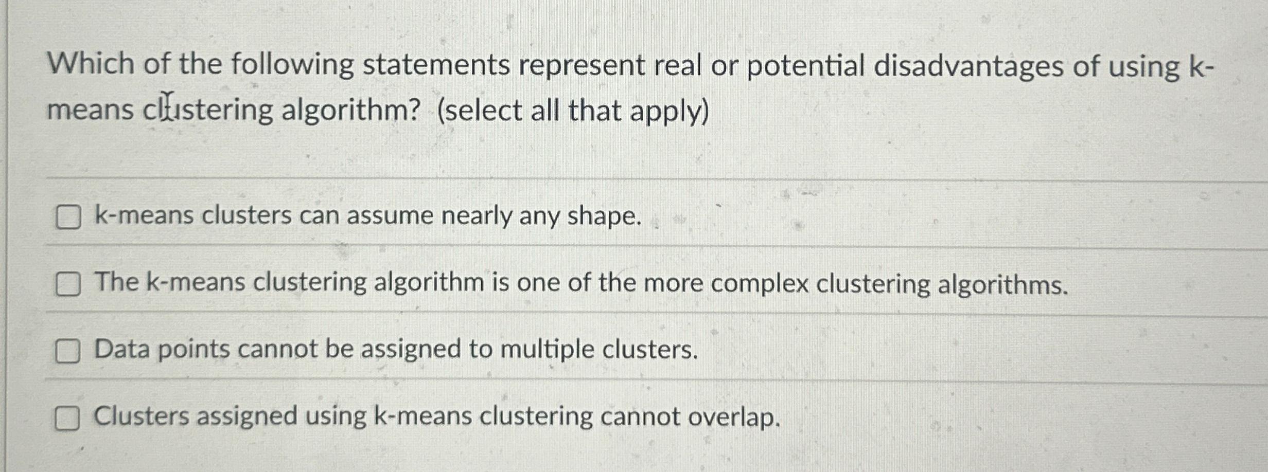 Which of the following statements represent real