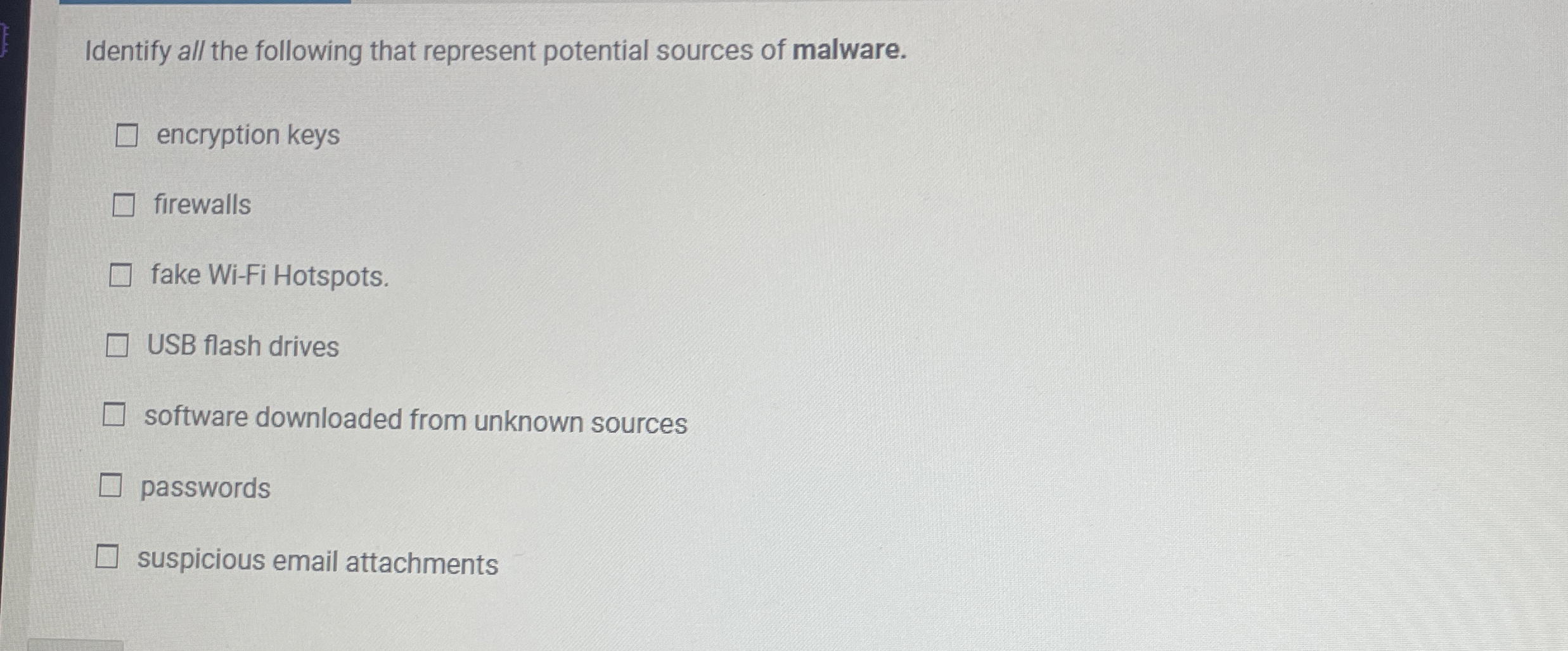 Identify all the following that represent