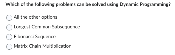 Which of the following problems can be solved