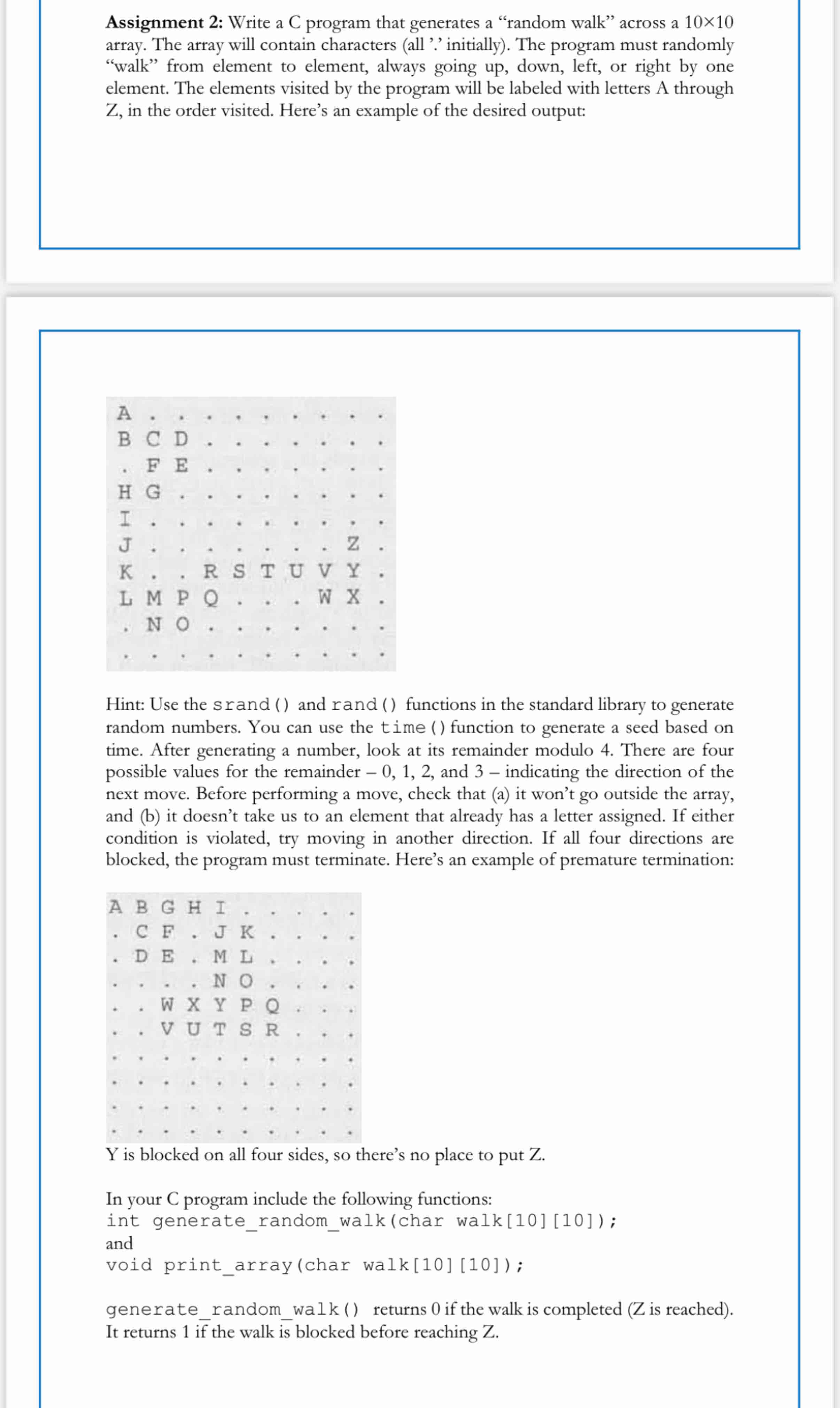 Assignment 2 : Write a C program that generates a