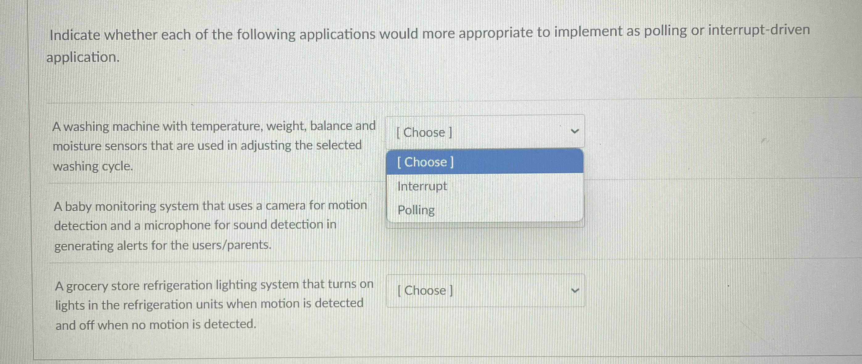 Indicate whether each of the following