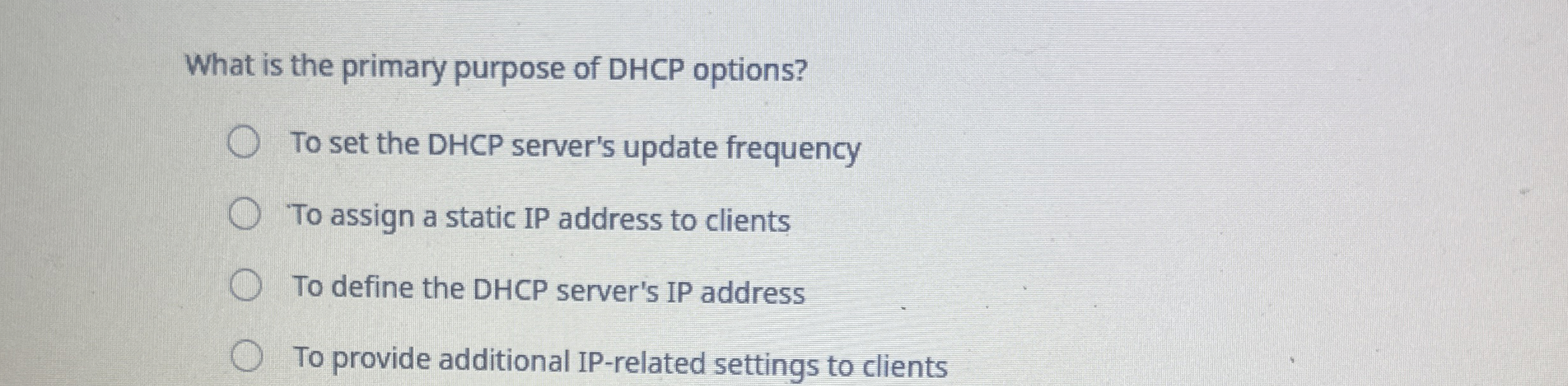 What is the primary purpose of DHCP options? To