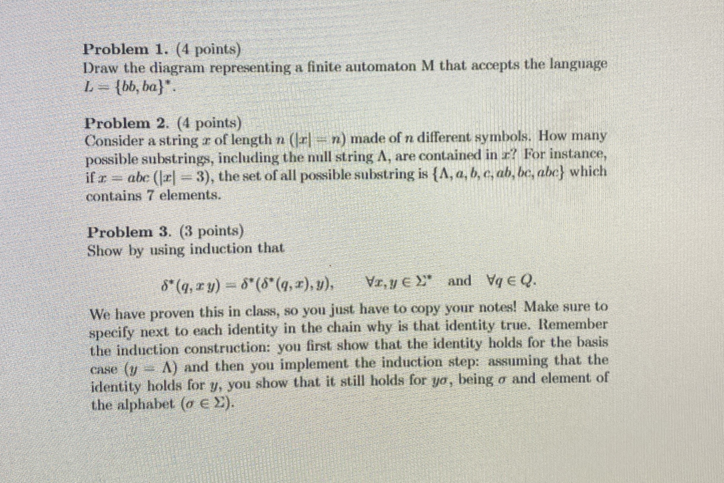 Problem 1 . ( 4 points ) Draw the diagram