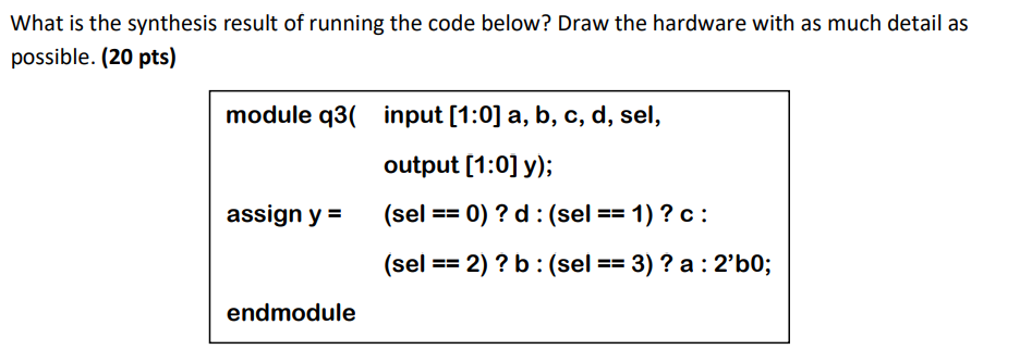 What is the synthesis result of running the code