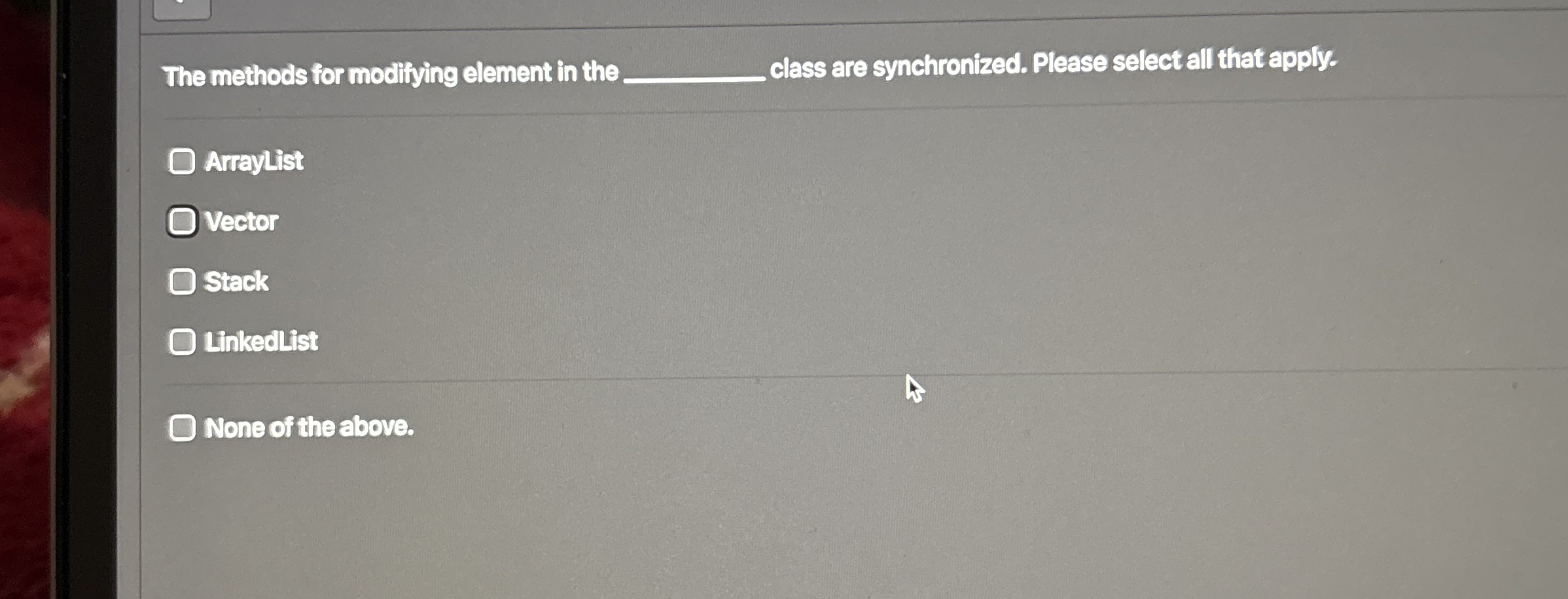 The methods for moditing element in the class are