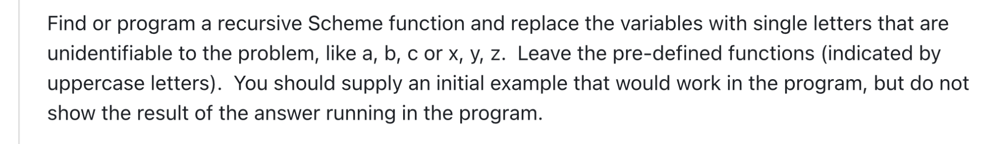 Find or program a recursive Scheme function and