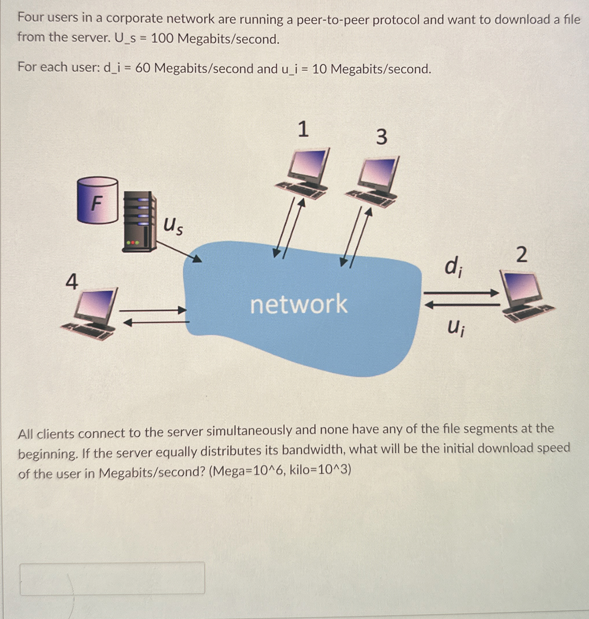 Four users in a corporate network are running a