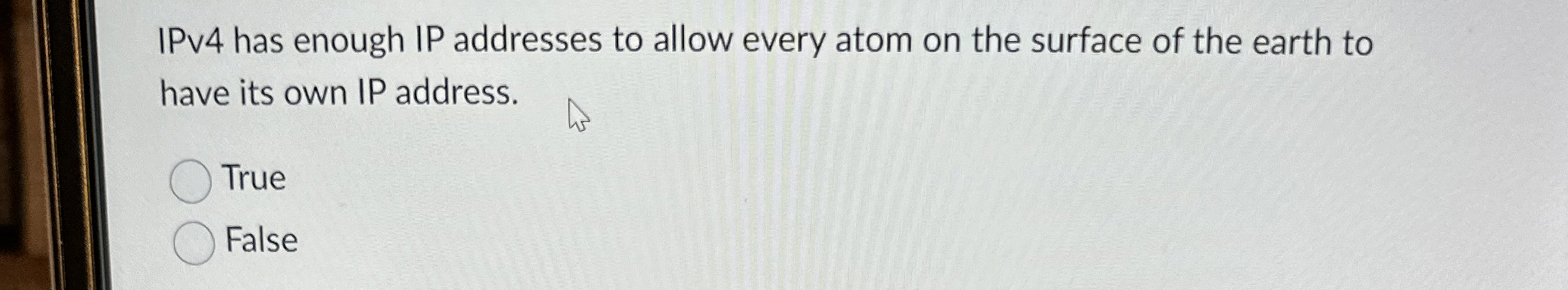 IPv 4 has enough IP addresses to allow every atom