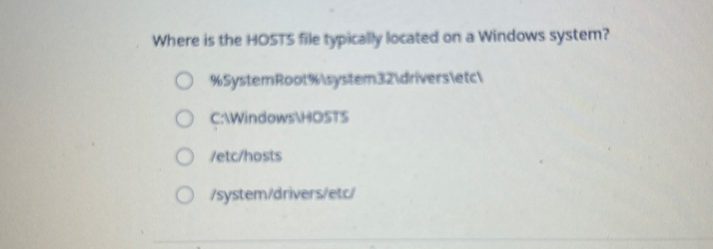 Where is the HOSTS file typically located on a