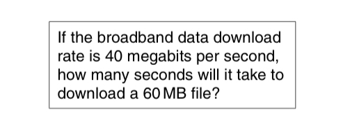 If the broadband data download rate is 4 0