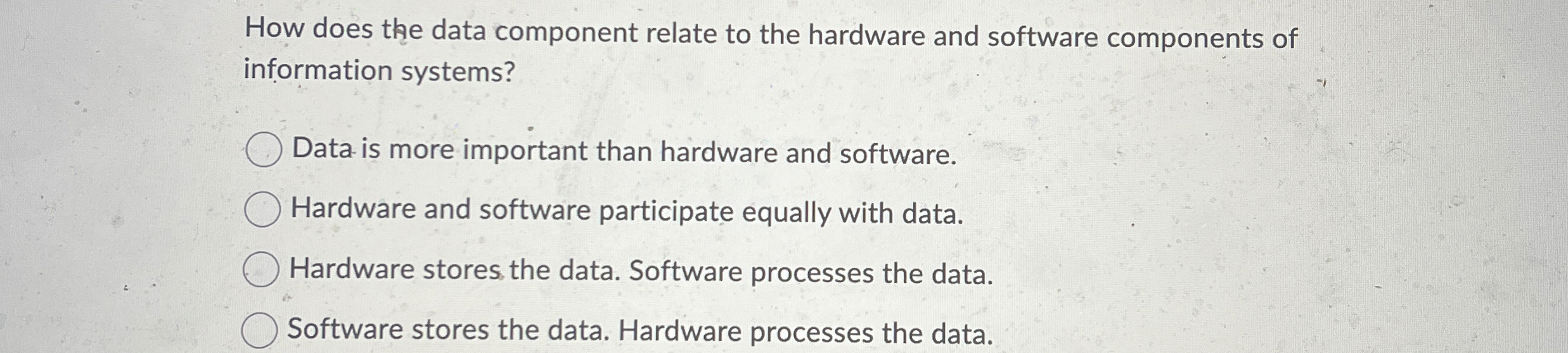 How does the data component relate to the