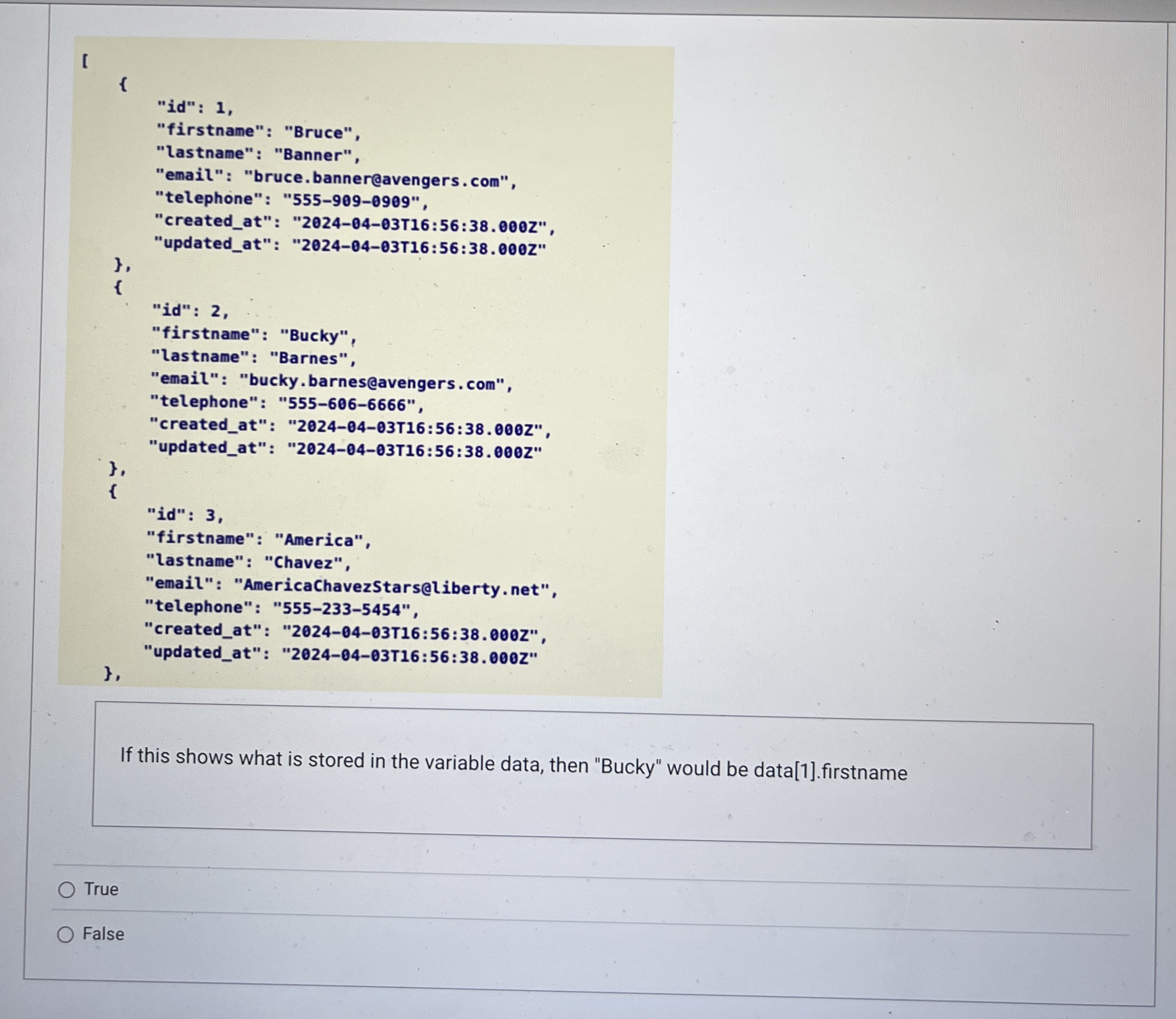 If this shows what is stored in the variable