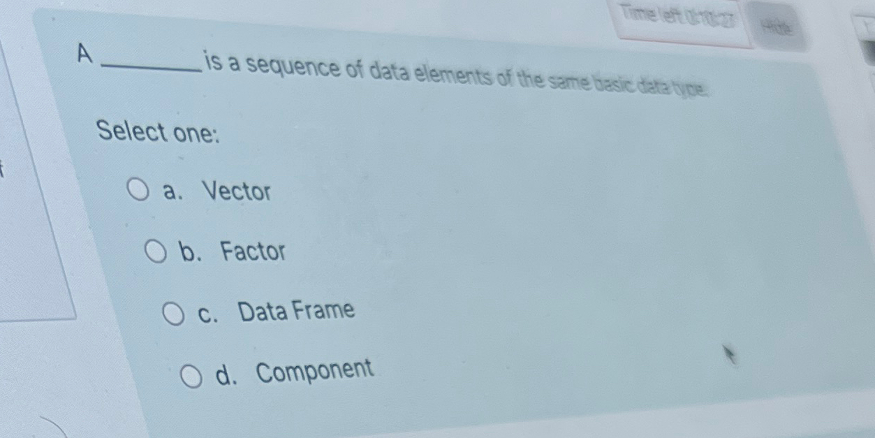 A is a sequence of data elements of the same