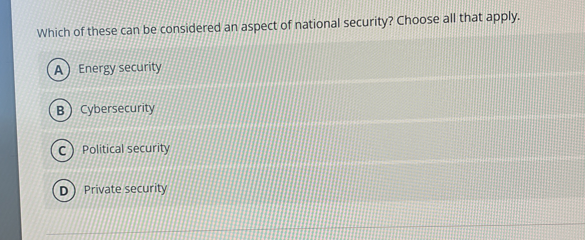 Which of these can be considered an aspect of