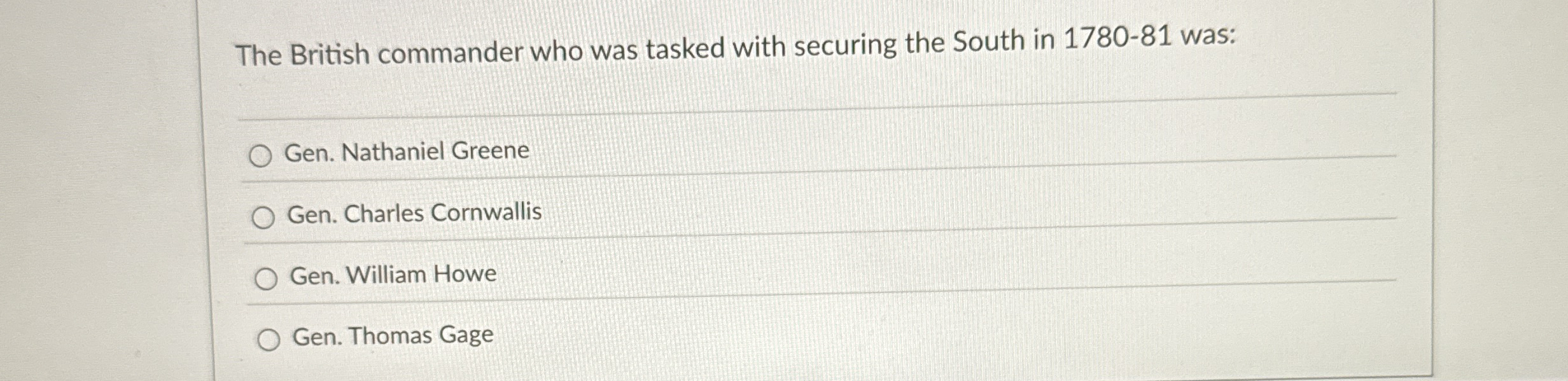 The British commander who was tasked with