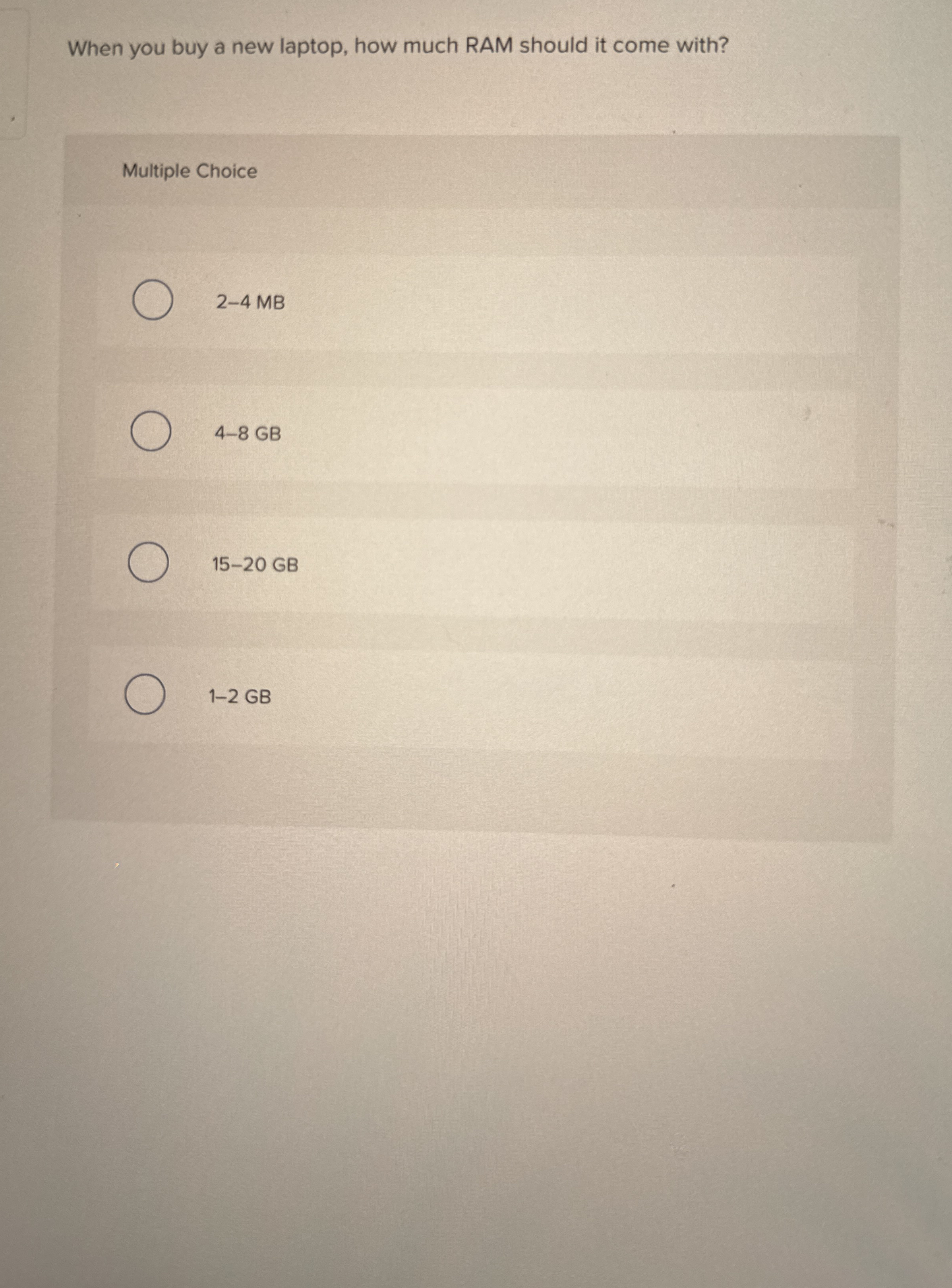 When you buy a new laptop, how much RAM should it