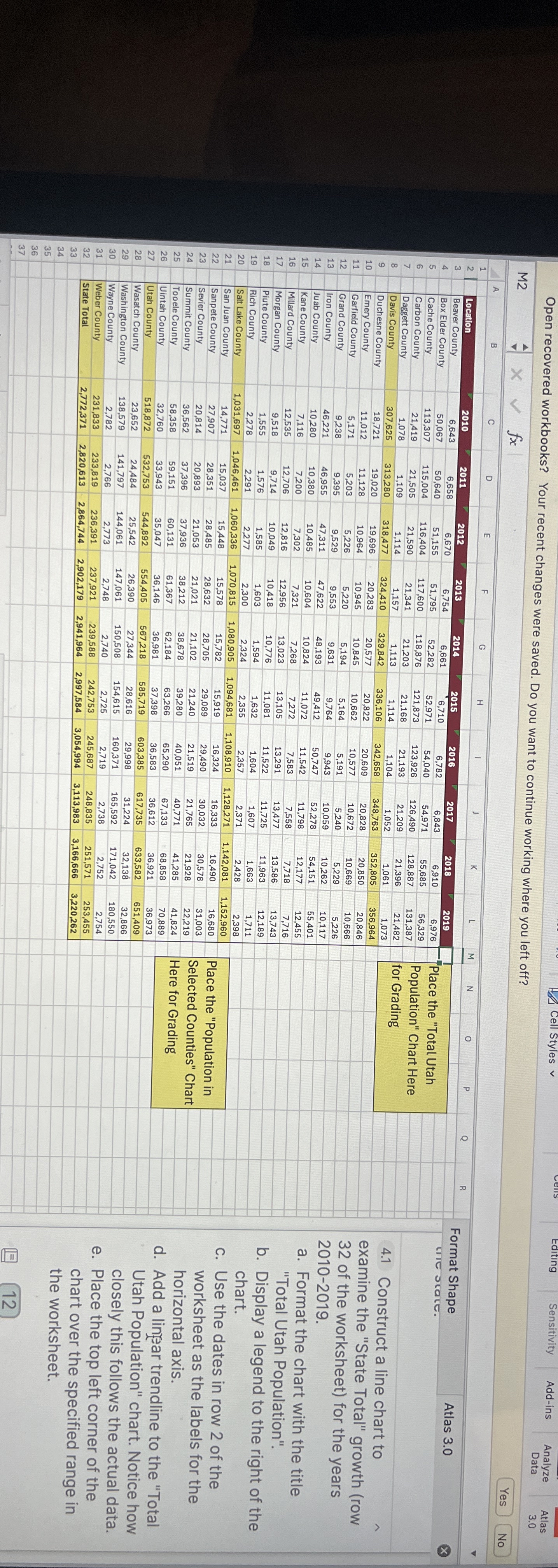 4 . 1 Construct a line chart to examine the
