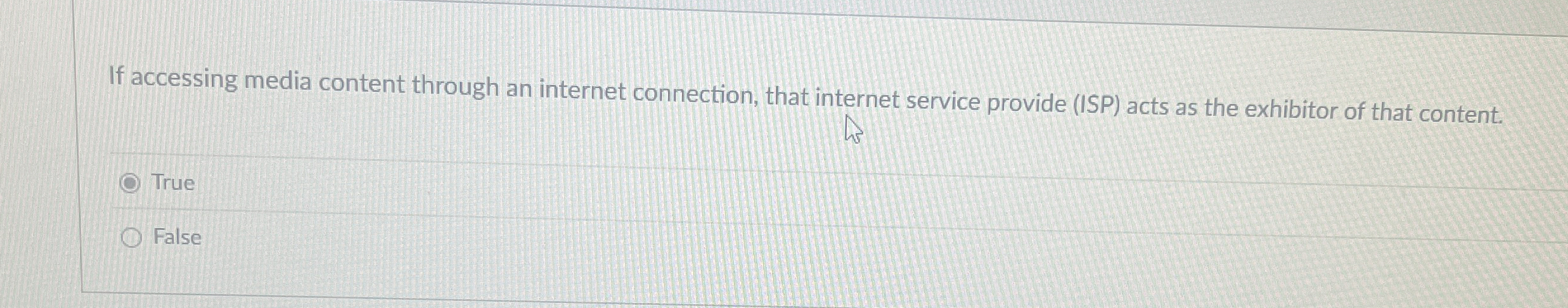 If accessing media content through an internet