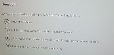 Question 1 An example of the design principle