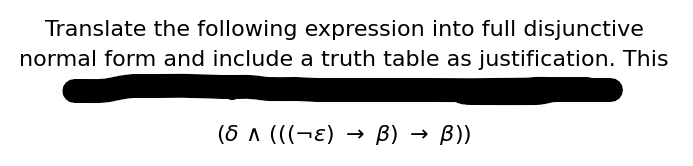 Translate the following expression into full