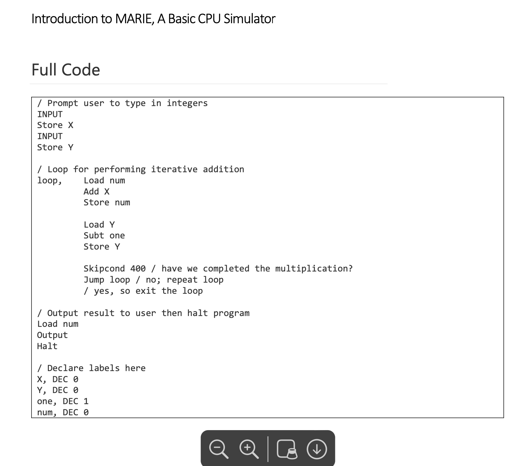 Using MARIE assembly language, write a