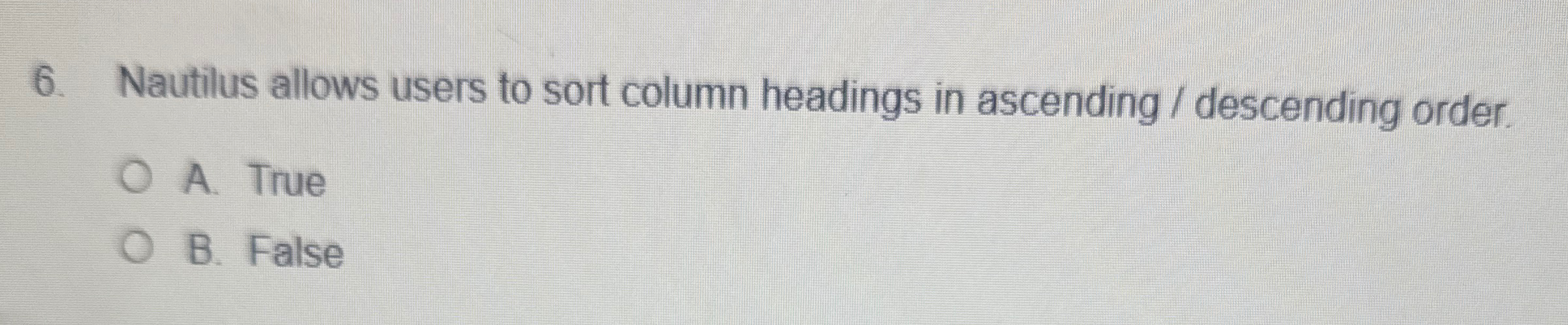 Nautilus allows users to sort column headings in