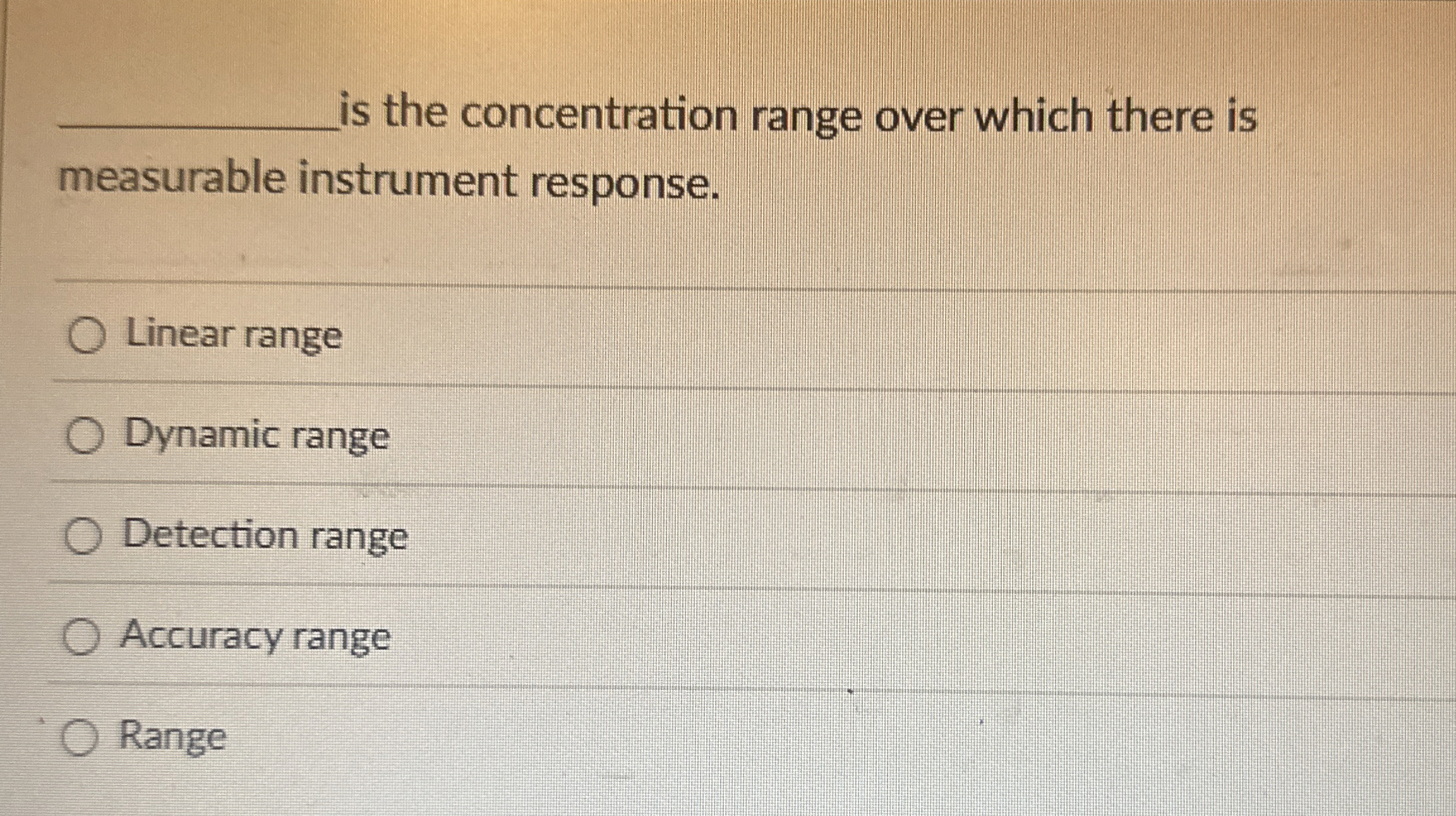 s the concentration range over which there is