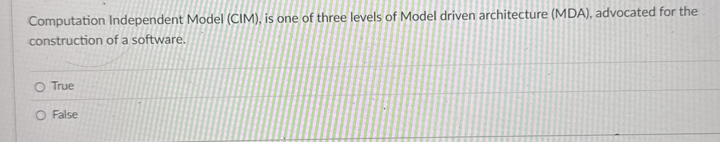 Computation Independent Model ( CIM ) , is one of