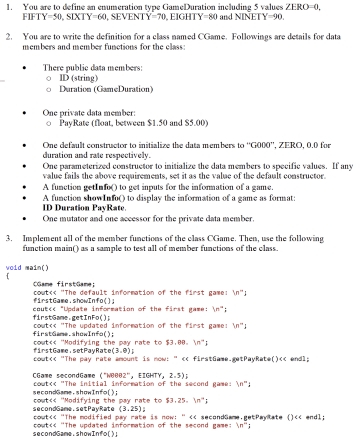 You are to define an enumeration type