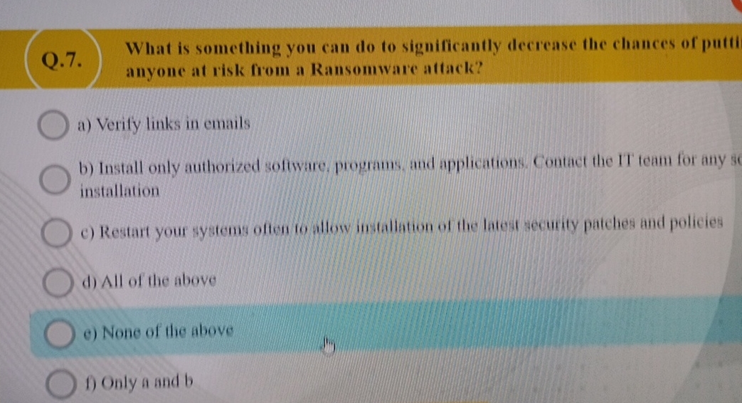 Q . 7 . What is something you can do to