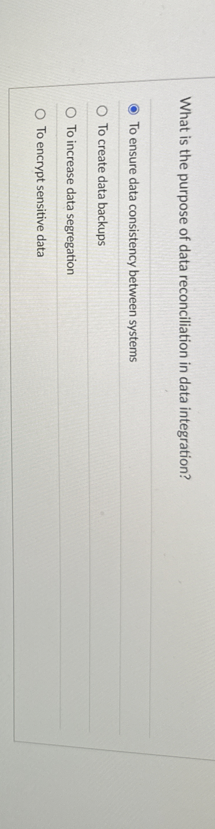 What is the purpose of data reconciliation in