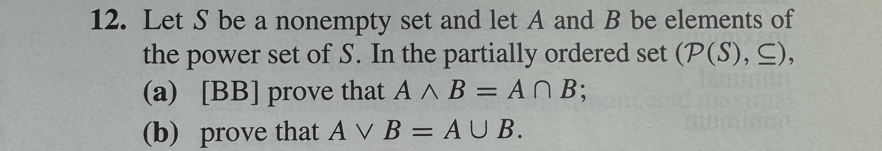 Let S be a nonempty set and let A and B be