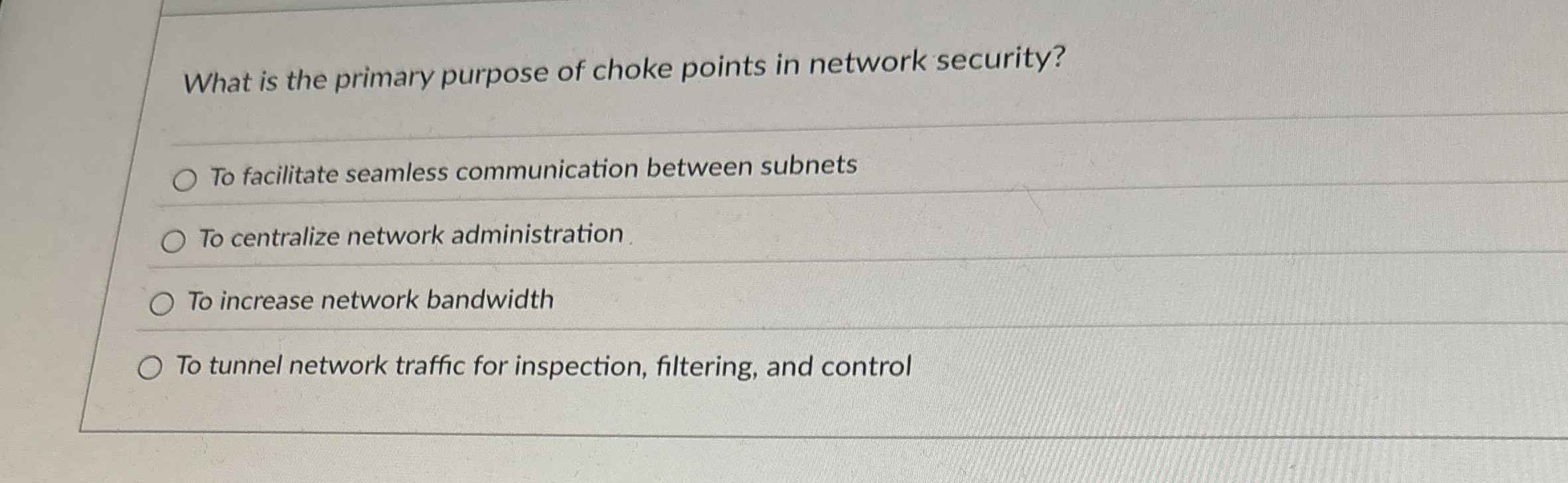 What is the primary purpose of choke points in