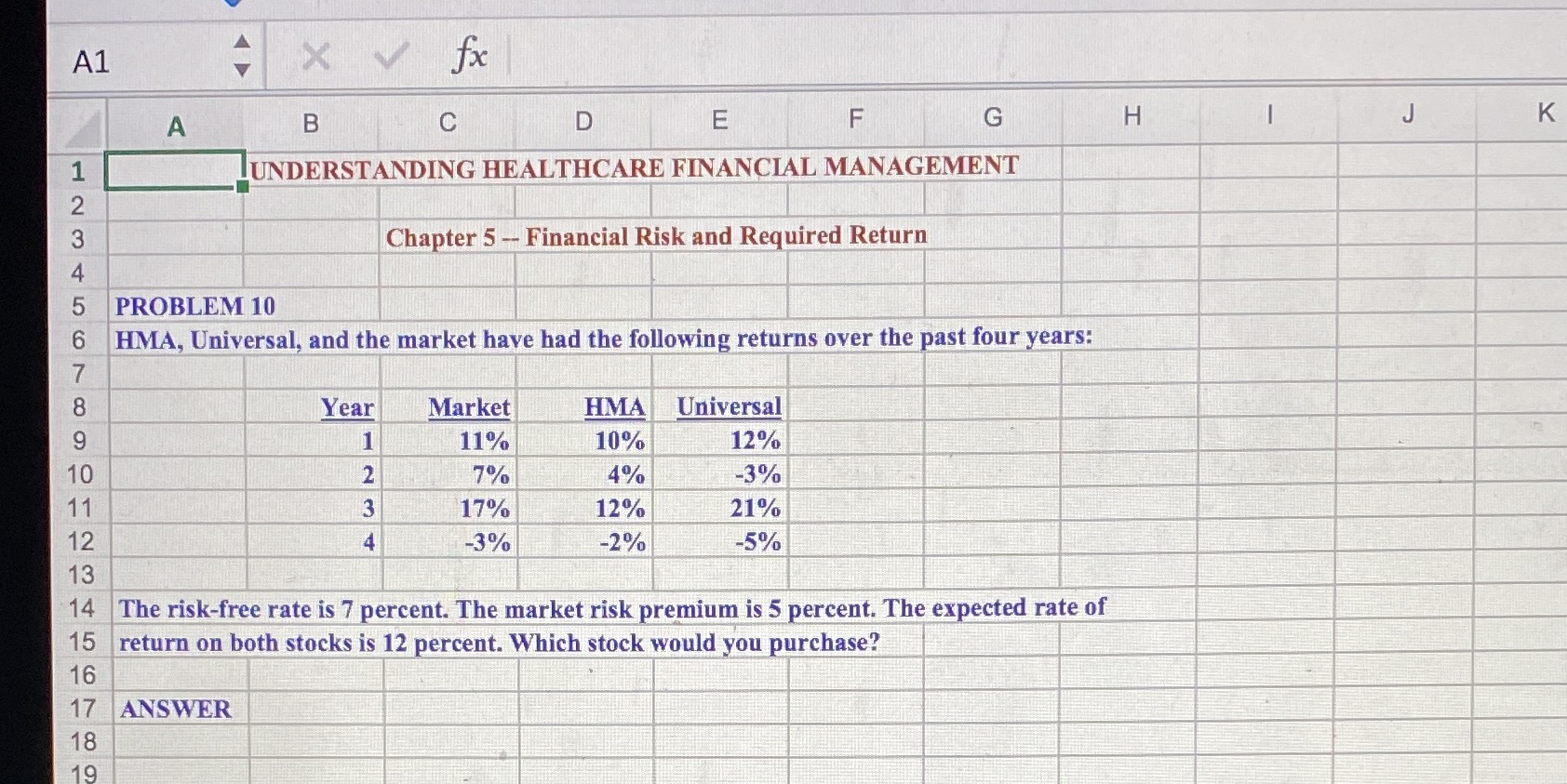 A1 X V fx A B C D E F G H C - K UNDERSTANDING