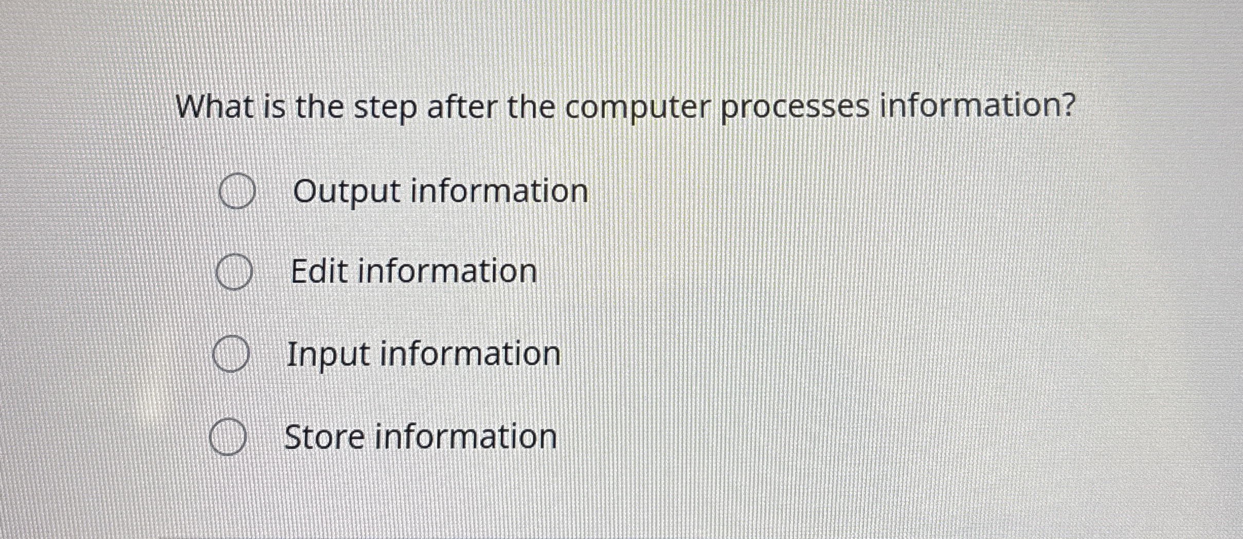 What is the step after the computer processes