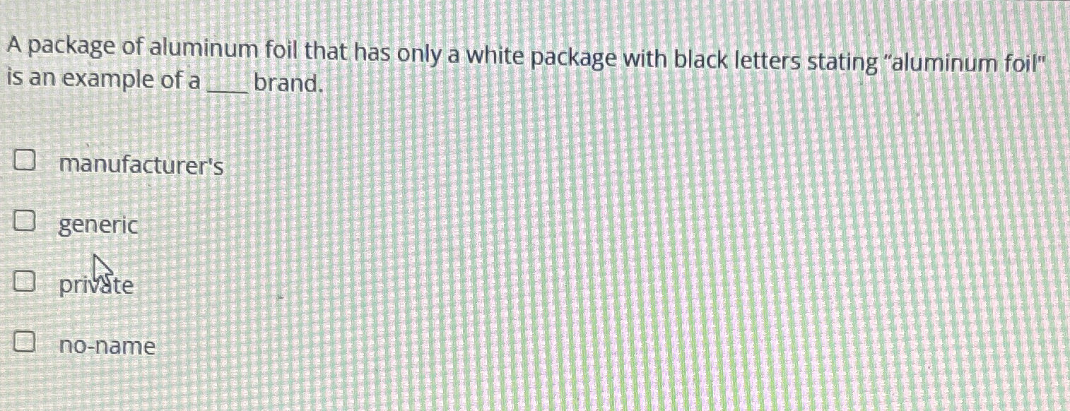 A package of aluminum foil that has only a white