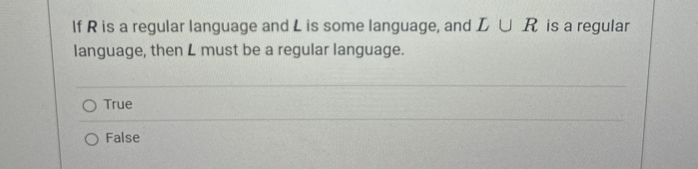 If R is a regular language and L is some