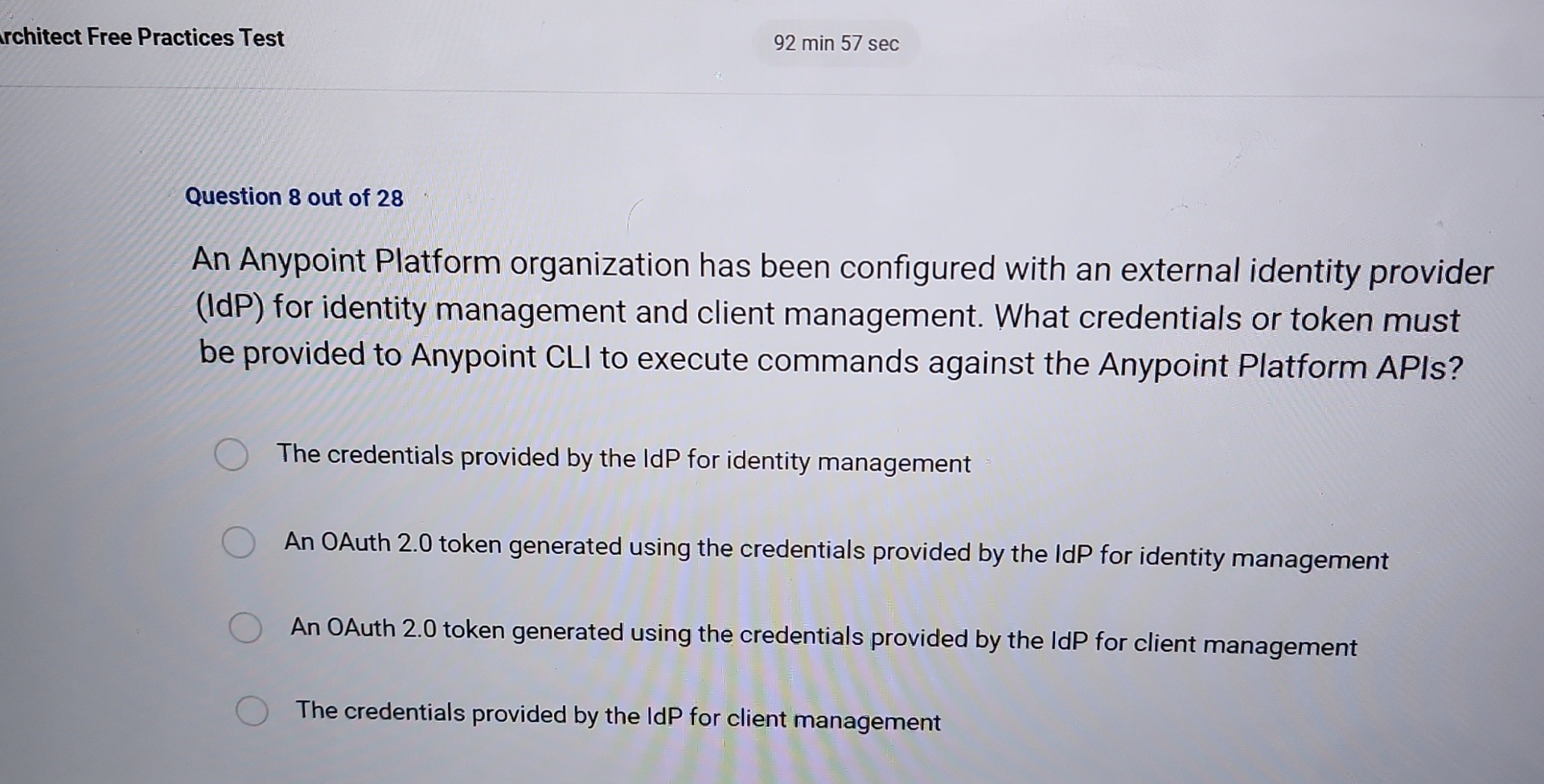 rchitect Free Practices Test 9 2 min 5 7 sec