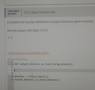 Complete the function definition to output the