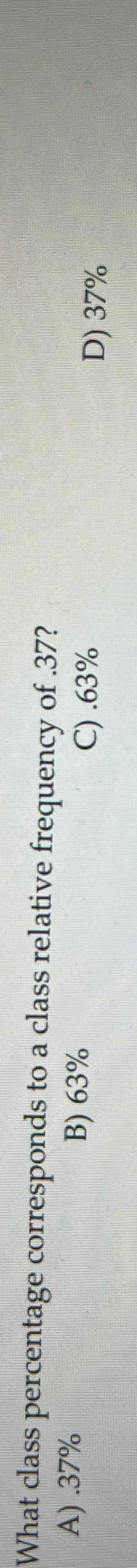 What class percentage corresponds to a class