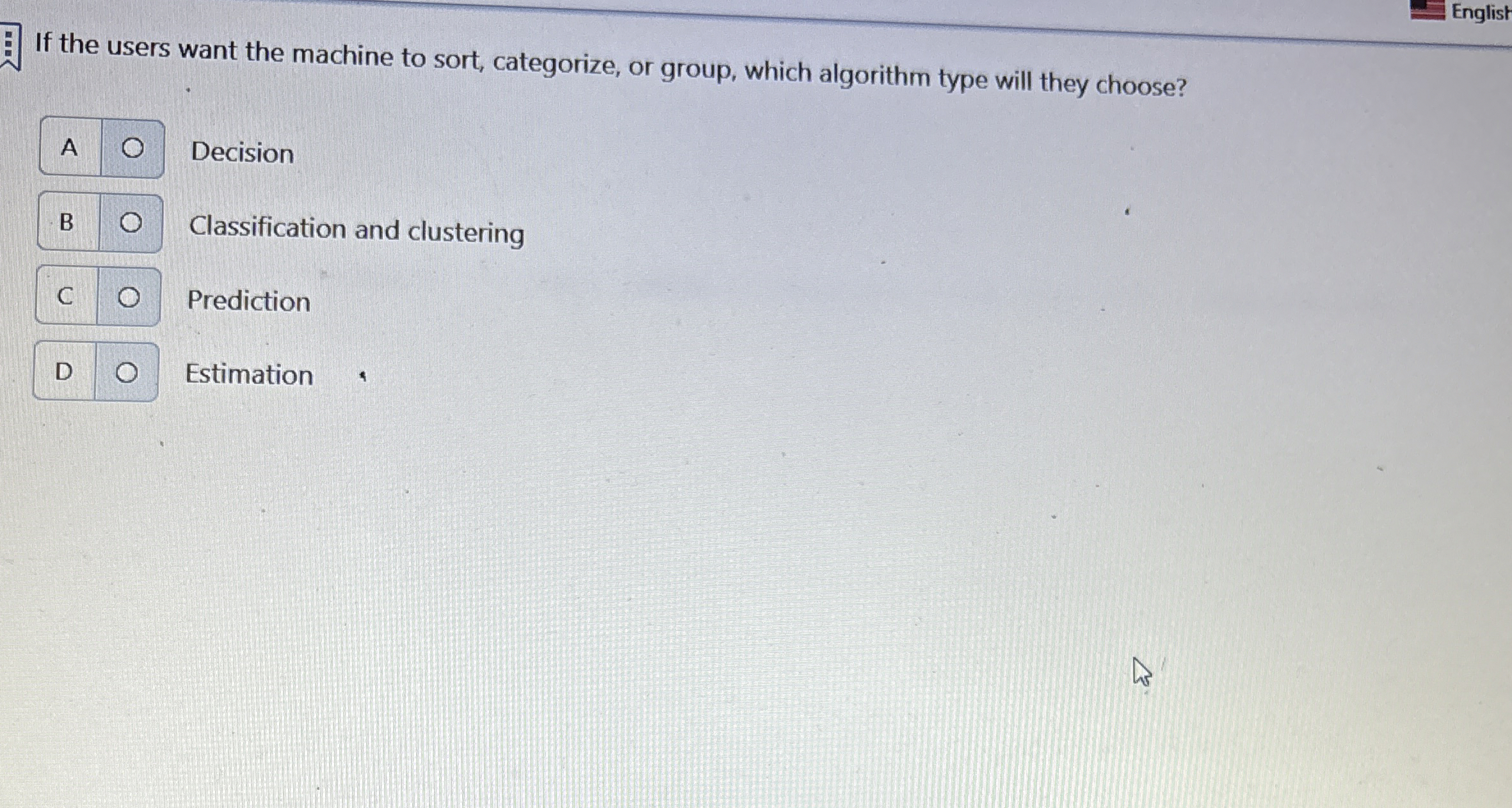 If the users want the machine to sort,