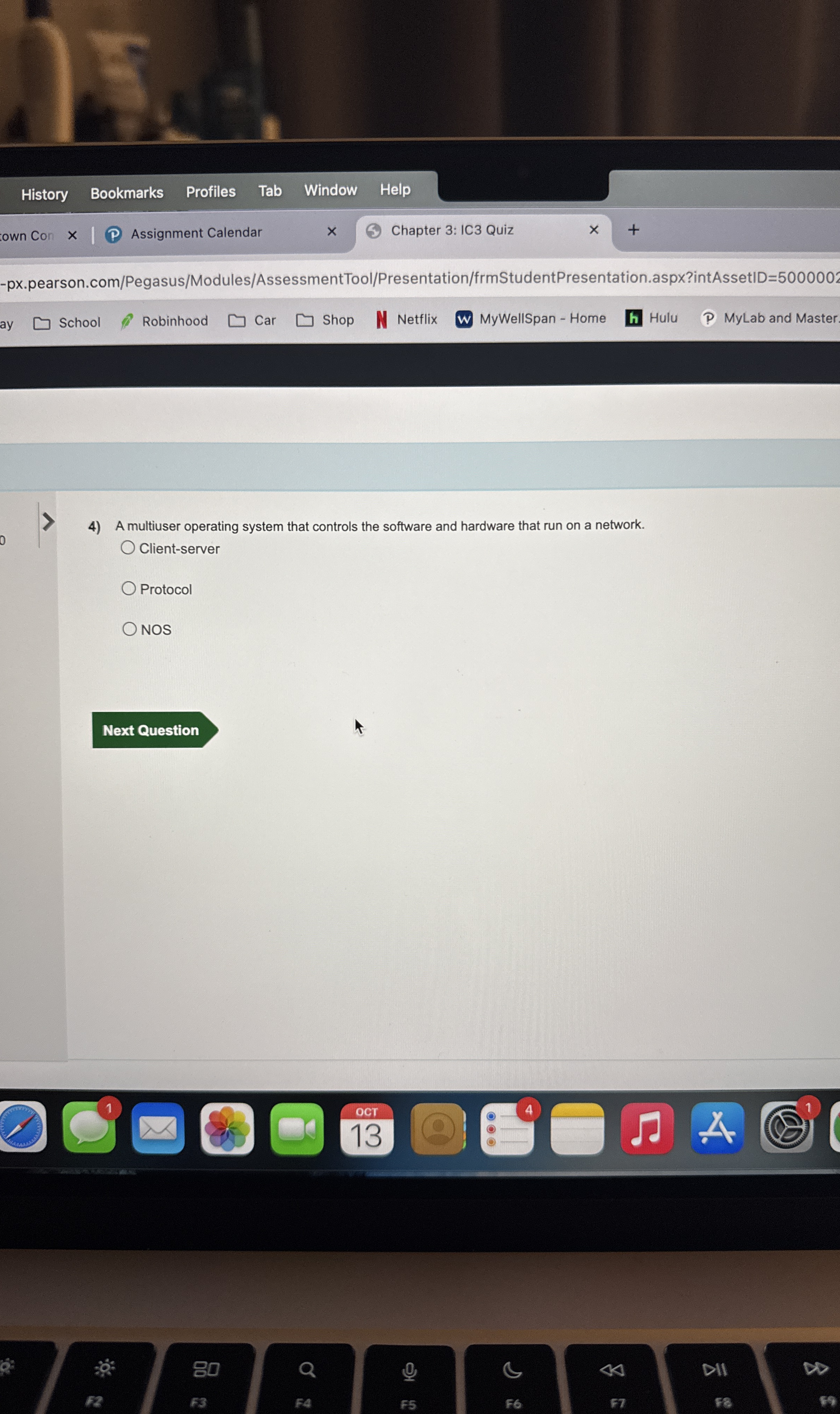 A multiuser operating system that controls the